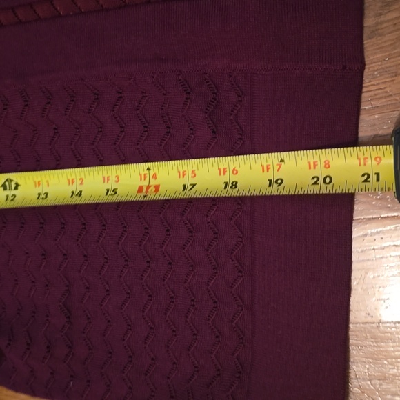 NINA LEONARD BRAND WOMEN'S BURGUNDY WINE OPEN CARDIGAN SHRUG SIZE LARGE - Picture 12 of 15